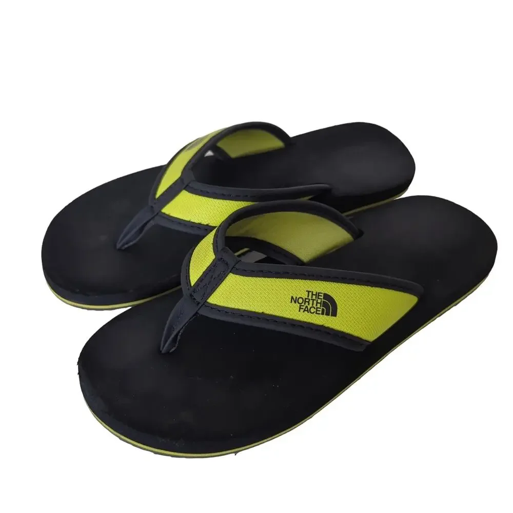 The North Face Kids Base Camp Flip Flop Sandals Size 2 Boy Girl Neon Black Beach